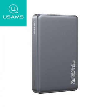 Usams CD242 10000mAh PD20w Aluminium Alloy Magnetic Wireless Power Bank, CCC, Qi 15w, 14.3mm,tarnish