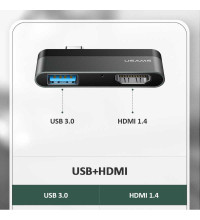 Usams Type-C Mini HUB 1xUSB3.0 + HDMI 1.4 4K@30Hz (US-SJ462) black