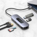 Usams USB-C Adapter 8-in-1, 3xUSB3.0+TF/SD+HDMI2.0 4K@30Hz+RJ45 1Gbps+PD 100w, US-SJ643, (gray)