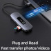 Usams USB-C Adapter 8-in-1, 3xUSB3.0+TF/SD+HDMI2.0 4K@30Hz+RJ45 1Gbps+PD 100w, US-SJ643, (gray)