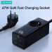 Usams 67w Four-port GaN Charging Adapter 3C+1U Socket with exten cable 2200W (EU), (US-CC225) black