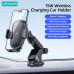 Usams US-CD187 Wireless Charging Car Phone Holder With Colorful Light, на стекло и в решетку, Qi 15w