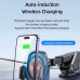 Usams US-CD187 Wireless Charging Car Phone Holder With Colorful Light, на стекло и в решетку, Qi 15w
