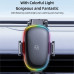 Usams US-CD187 Wireless Charging Car Phone Holder With Colorful Light, на стекло и в решетку, Qi 15w