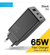 Vyvylabs GaN Fast Charger 65W A+2C (EU plug), black