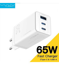 Vyvylabs GaN Fast Charger 65W A+2C (EU plug), white