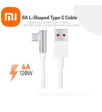 Xiaomi 6A L-Shape USB-C Cable, Type-C, 1.5m, 6A (BHR6324CN) угловой,  white