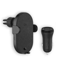 Xiaomi ZMI Auto-Clamping Wireless Car Charger, 10w, на решетку, c блоком АЗУ WCJ11CC (WCJ11) black